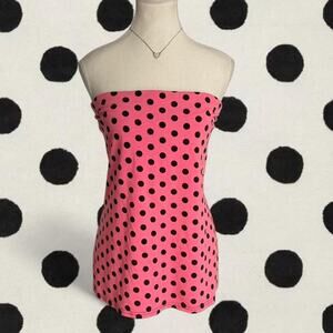 Pink polka dot tube top Y2K 2000s Full Length material cotton Womens size xl